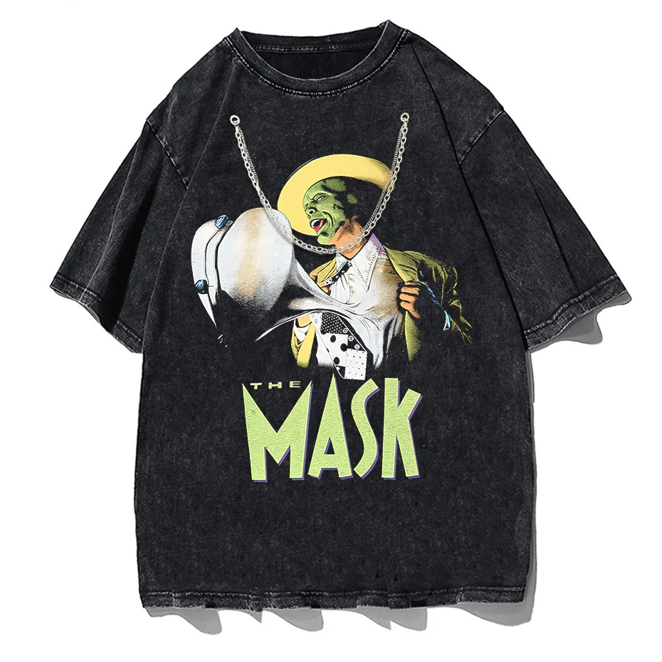 Hip Hop Spoof Portrait Graphic Washed Distressed T-Shirt