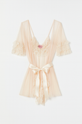 Milanblocks Coquette Princess-Style Beige Floral Bodysuit
