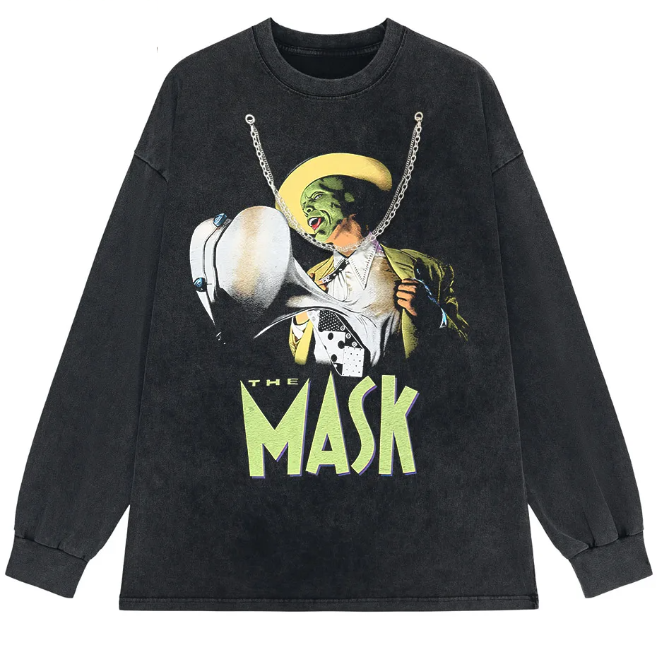 Hip Hop Spoof Portrait Graphic Washed Distressed T-Shirt